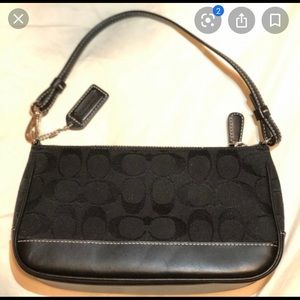 COACH signature print black small purse